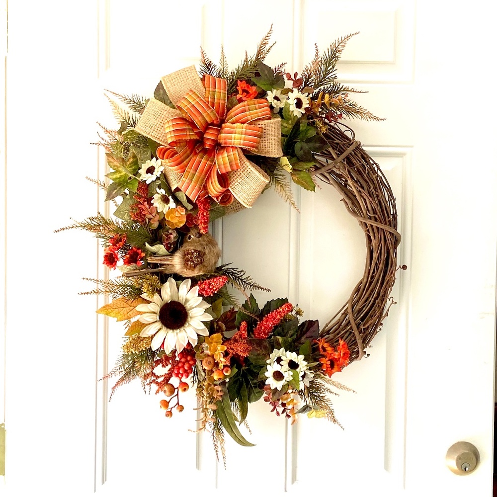 Rustic Fall Grapevine Wreath For Front Door
